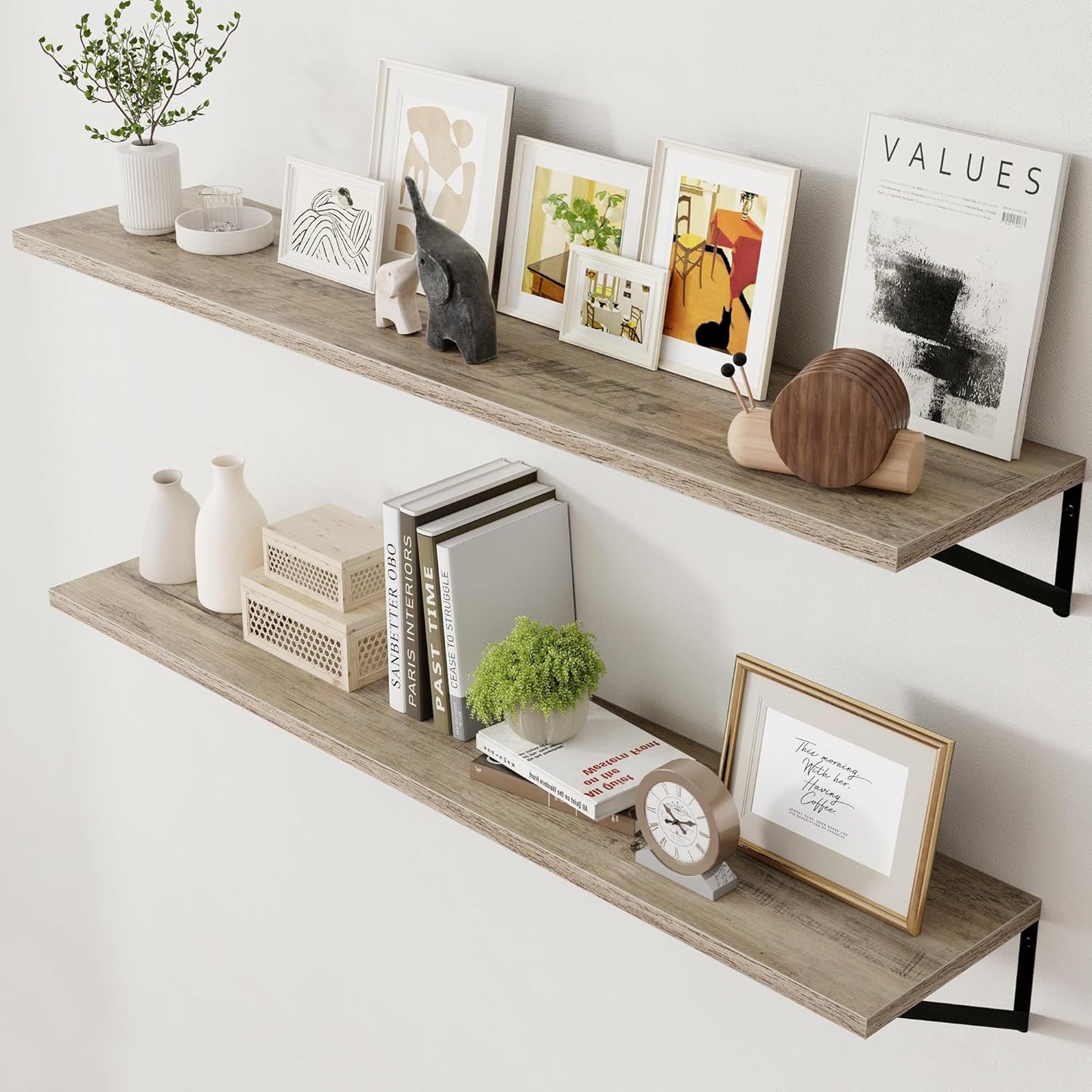 ShelfLoft 8"D x 4.9"H Grey Wall Mounted Floating Shelves