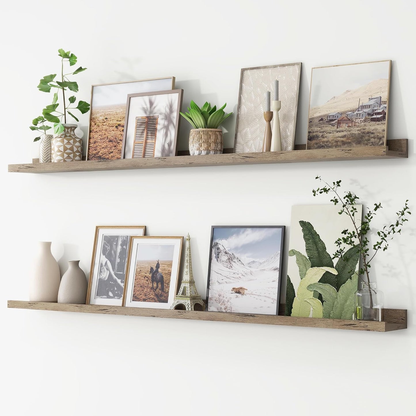 ShelfLoft 4.7"D x 2"H Grey Picture Ledge Floating Shelves