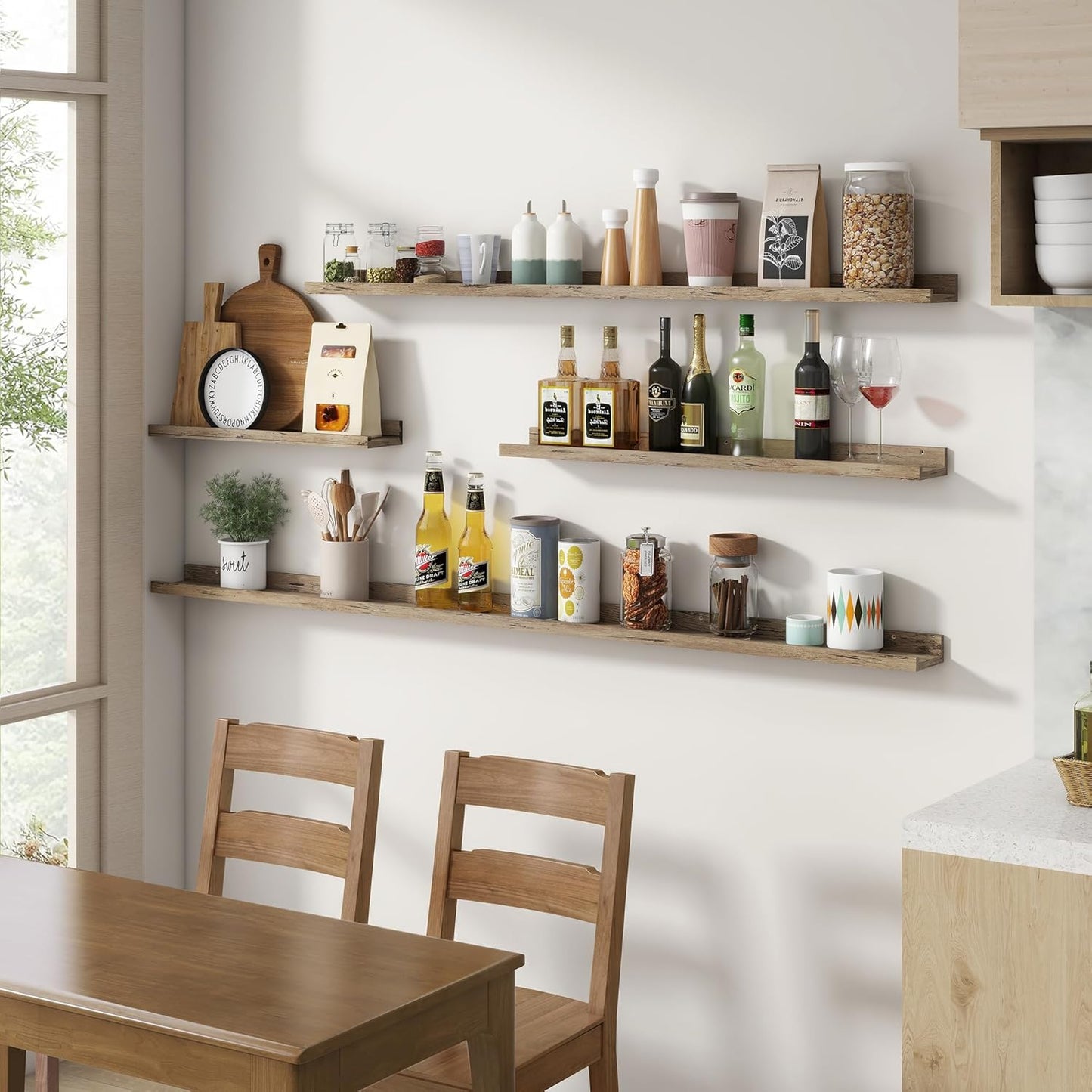 ShelfLoft 4.7"D x 2"H Grey Picture Ledge Floating Shelves