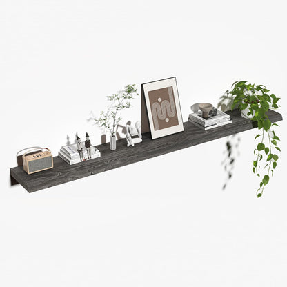 ShelfLoft 9.3 Inch Deep Reclaimed Old Elm Wood Floating Shelves for Wall Storage