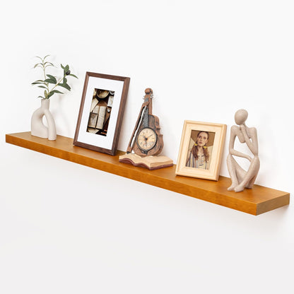 ShelfLoft 7 Inch Deep Pine Wood Floating Shelves,Set of 2