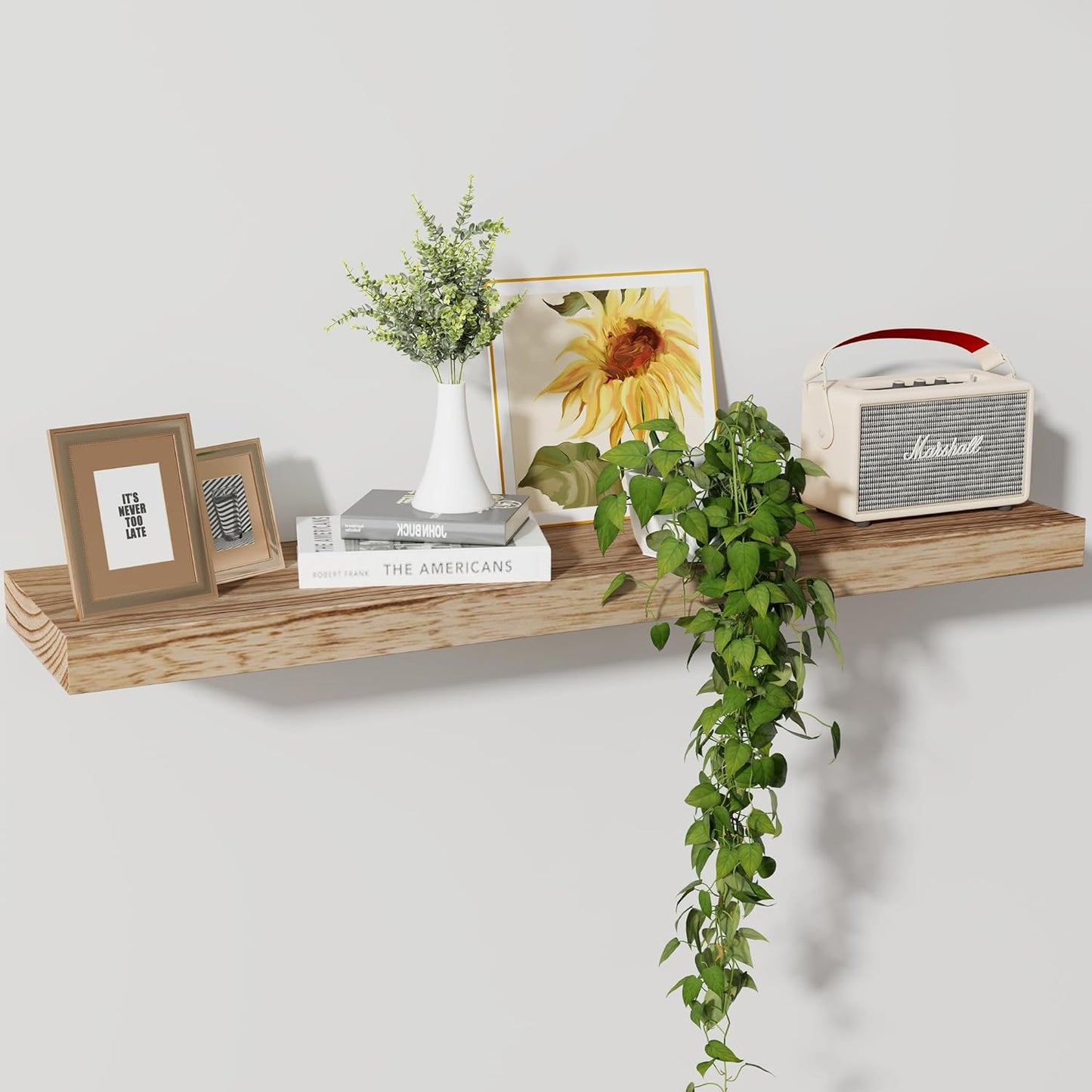 ShelfLoft 8 Inch Deep Rustic Solid Wood Floating Shelves for Wall Storage