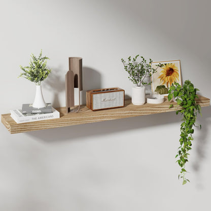 ShelfLoft 8 Inch Deep Rustic Solid Wood Floating Shelves for Wall Storage