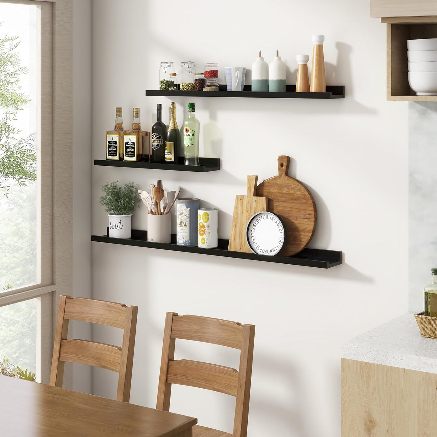 ShelfLoft 5.12 Inch Deep Picture Ledge Shelf Paulownia Wood Wall Floating Shelves with Lip for Nursery Books