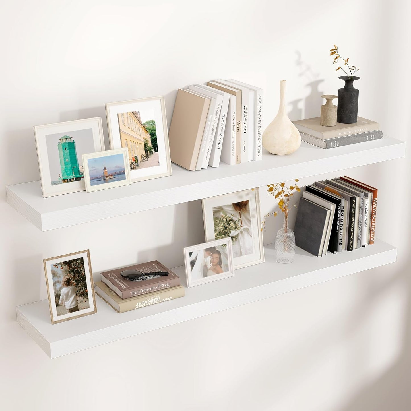 Shelfloft 9.3 Inch Deep Floating Shelves Large Wall Mounted Shelves with Invisible Brackets