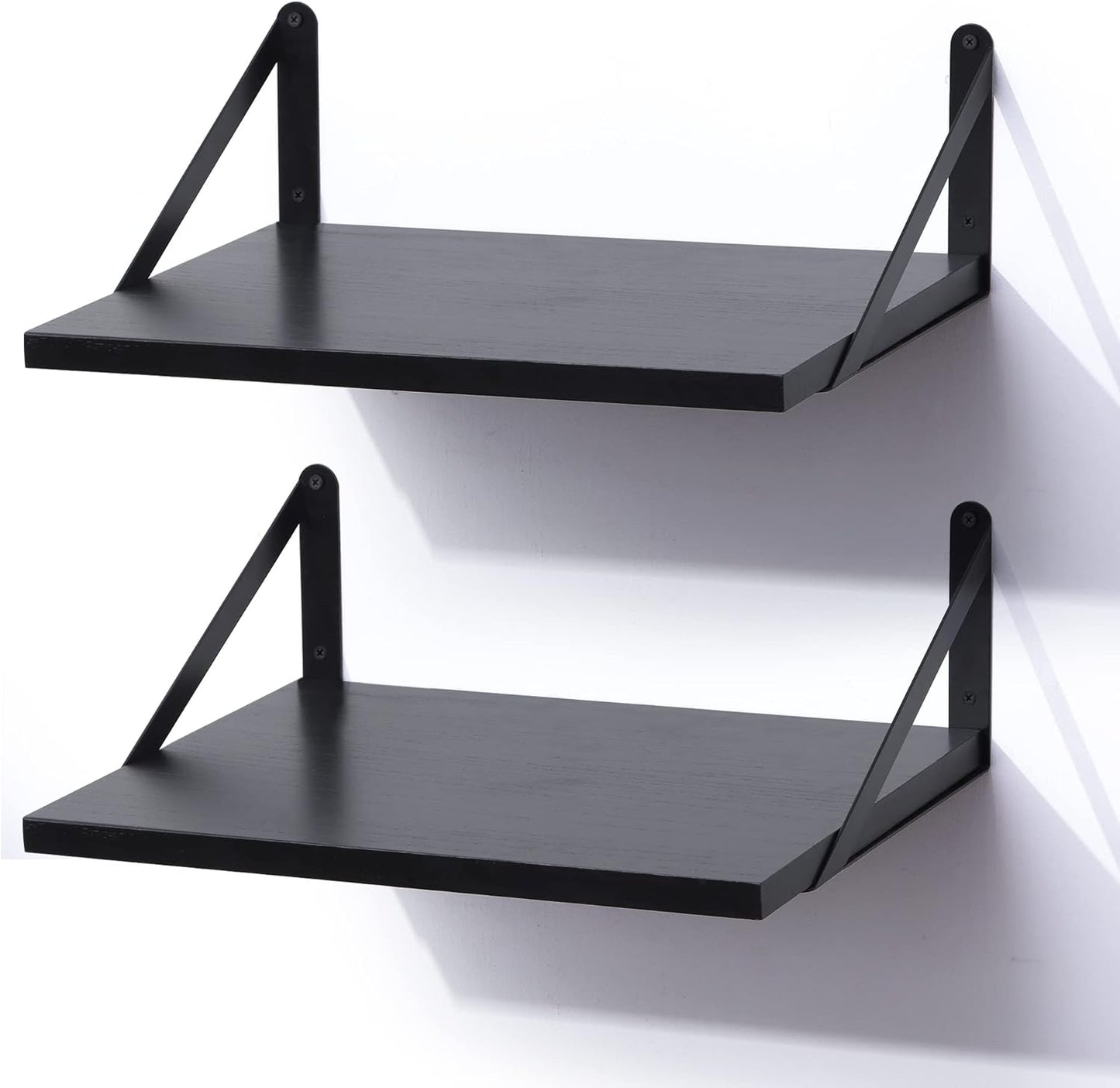 ShelfLoft 12 Inch Deep Floating Shelves with Iron Brackets,Set of 2