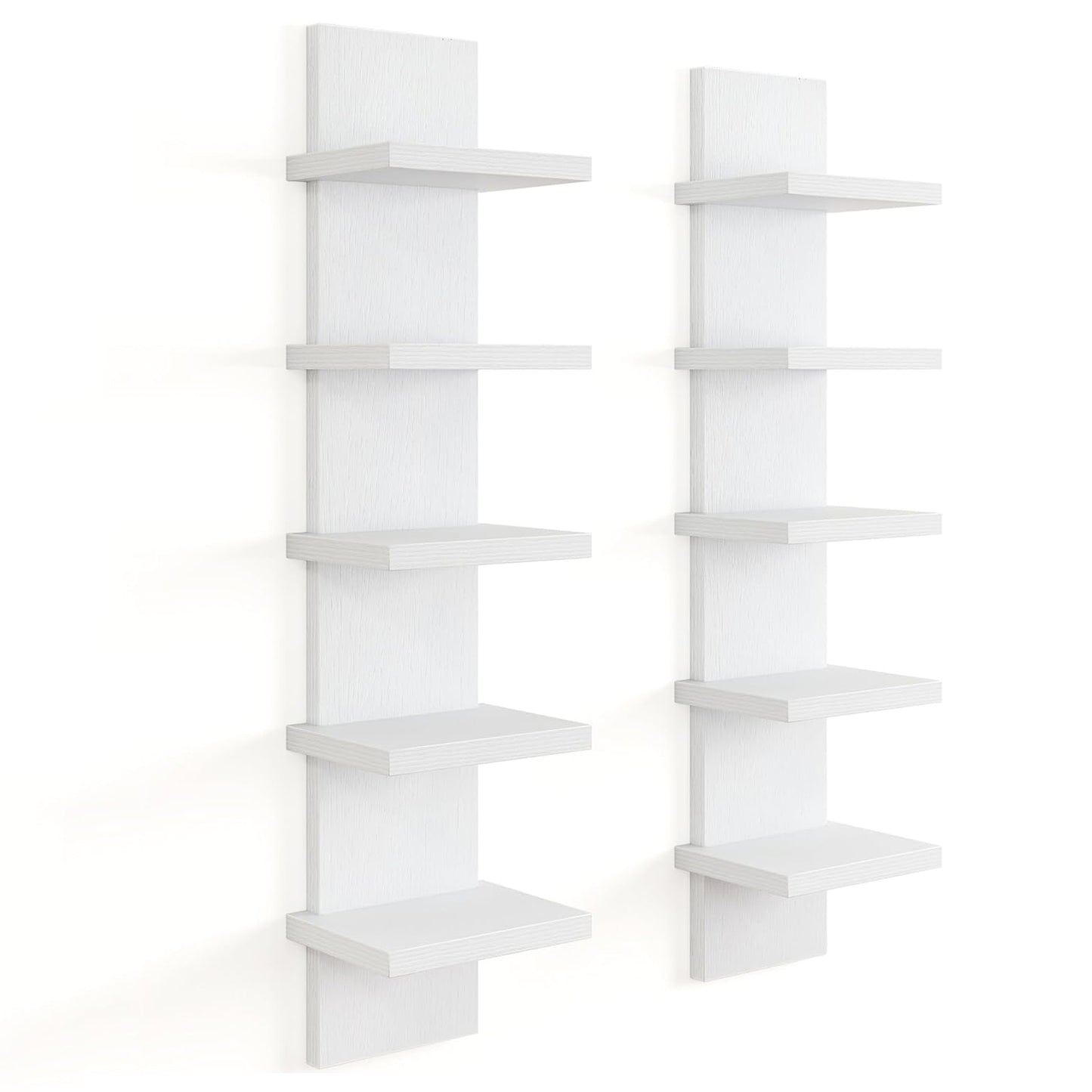 ShelfLoft 5 Tier 5.5" Deep Floating Storage Wall Shelf Unit