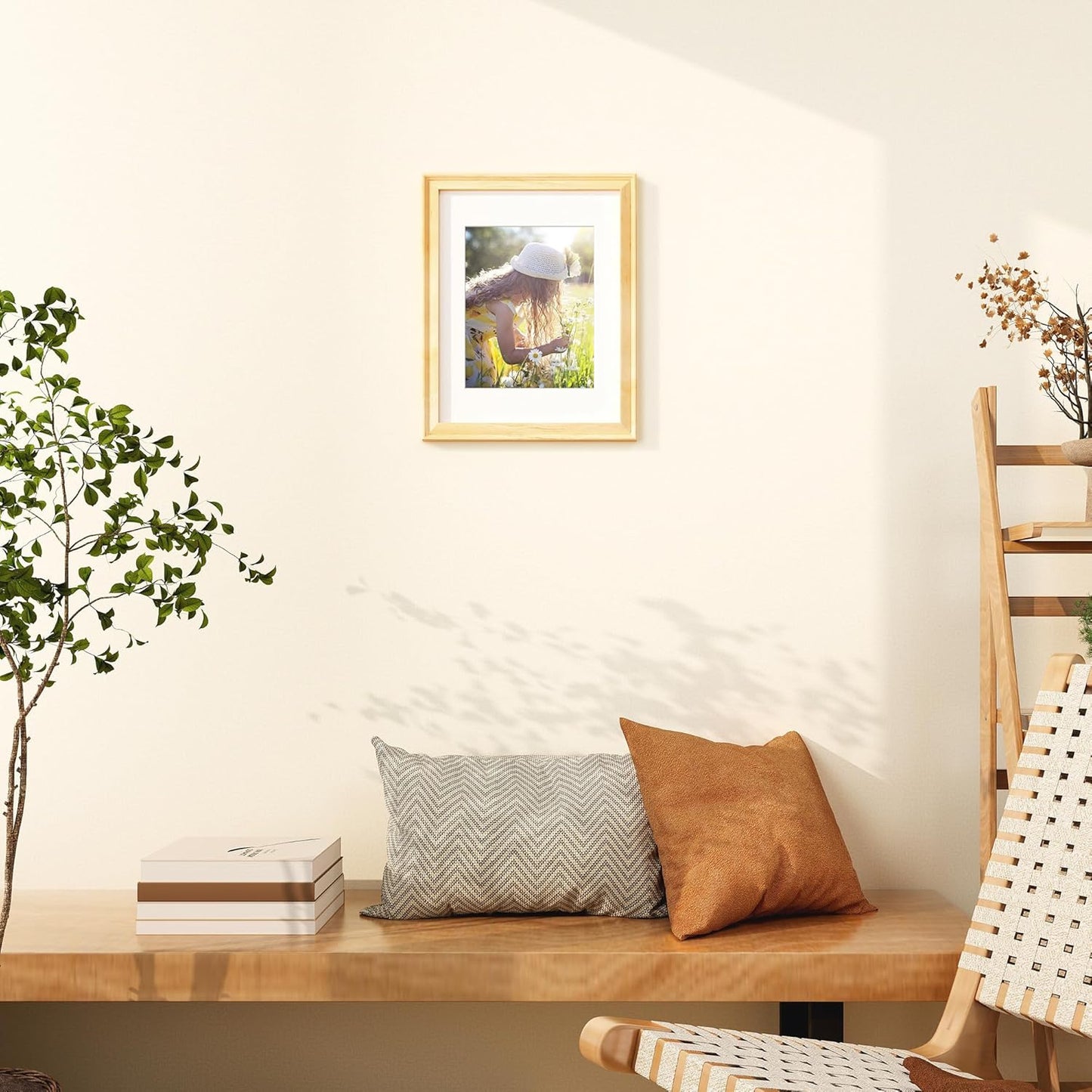 ShelfLoft Solid Pine Wood Picture Frame with Tempered Glass