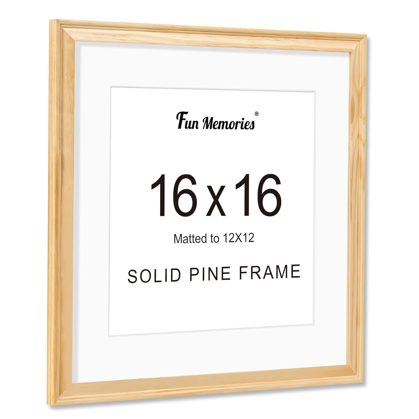 ShelfLoft Solid Pine Wood Picture Frame with Tempered Glass