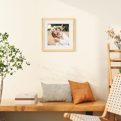 ShelfLoft Solid Pine Wood Picture Frame with Tempered Glass