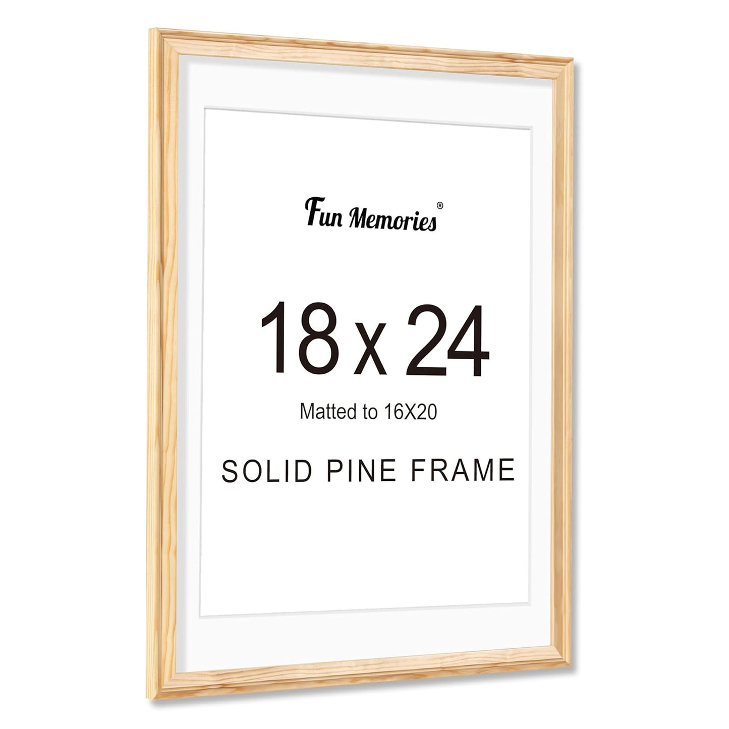 ShelfLoft Solid Pine Wood Picture Frame with Tempered Glass