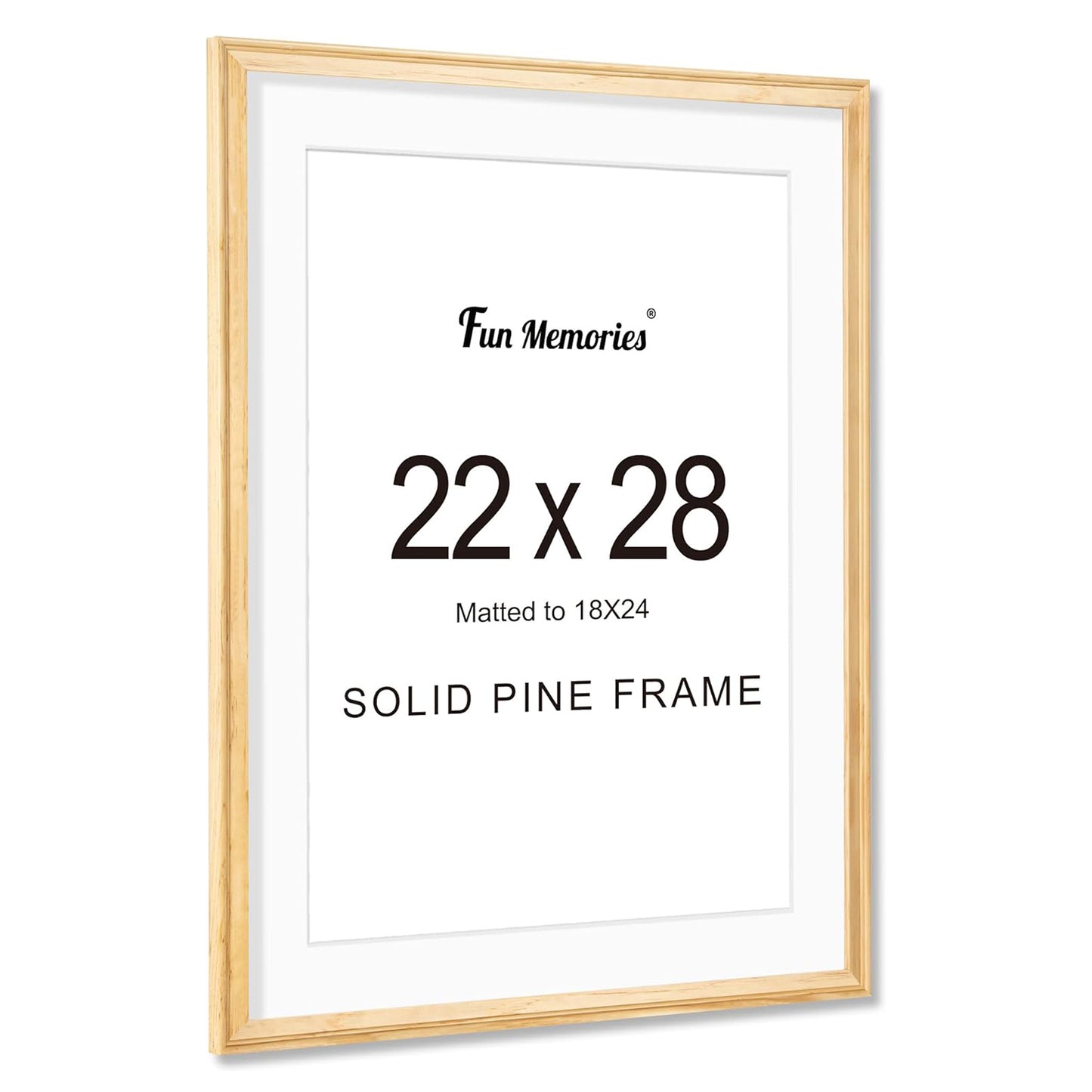 ShelfLoft Solid Pine Wood Picture Frame with Tempered Glass