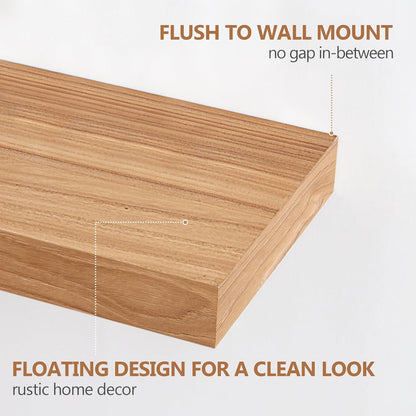 ShelfLoft 24" Wide x 8" Deep Fireplace Mantel Wood Floating Shelves, 2 Pack