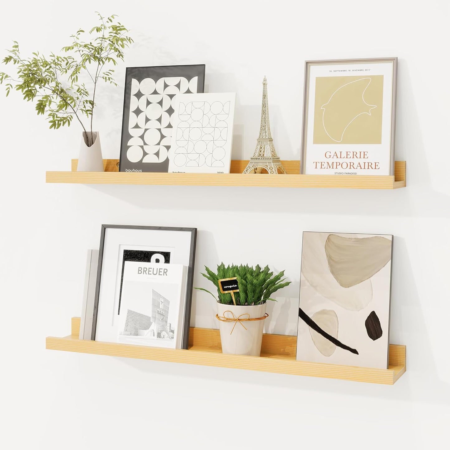 Shelfloft 3.5 Inch Deep Picture Ledge Shelf Solid Wood Wall Shelves