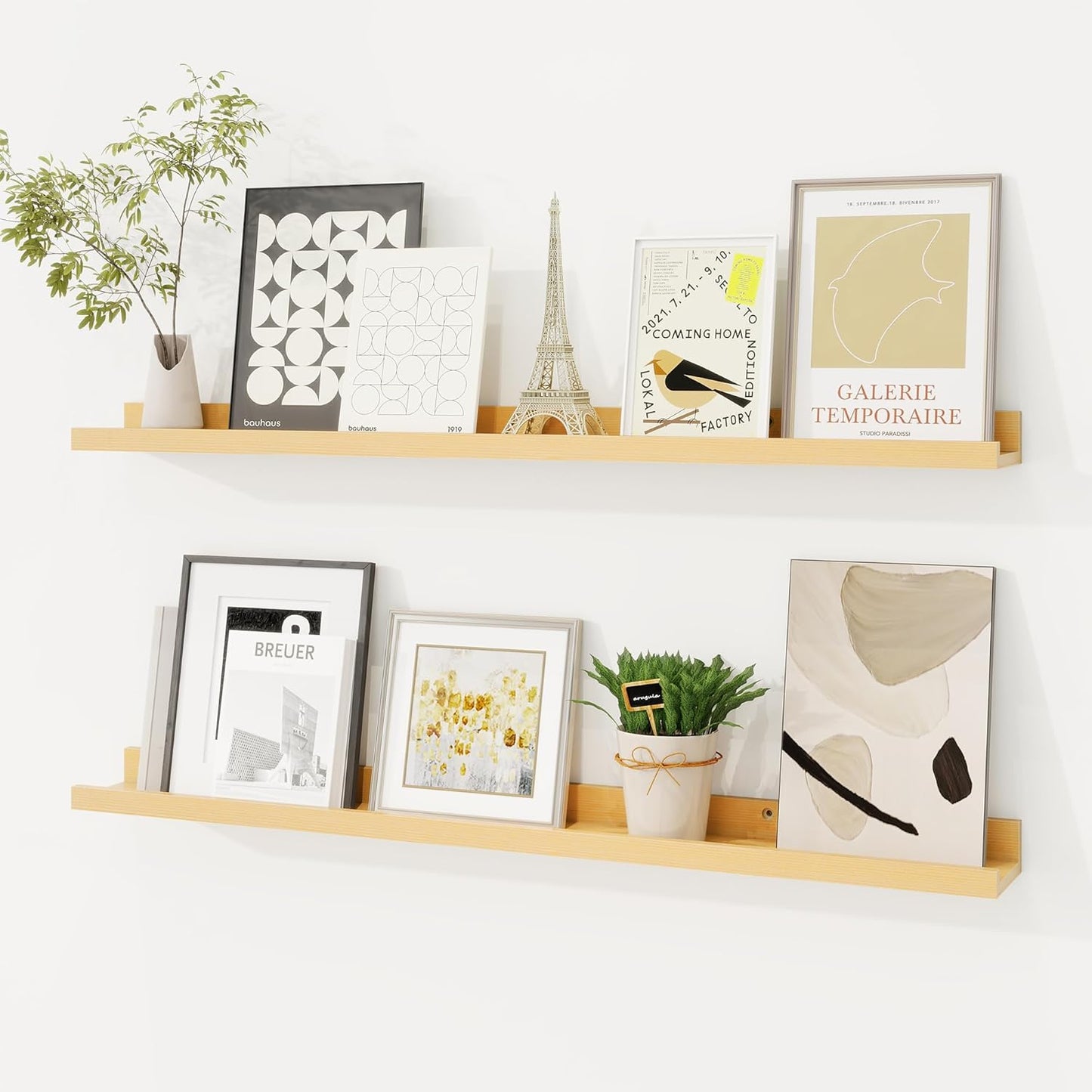 Shelfloft 3.5 Inch Deep Picture Ledge Shelf Solid Wood Wall Shelves