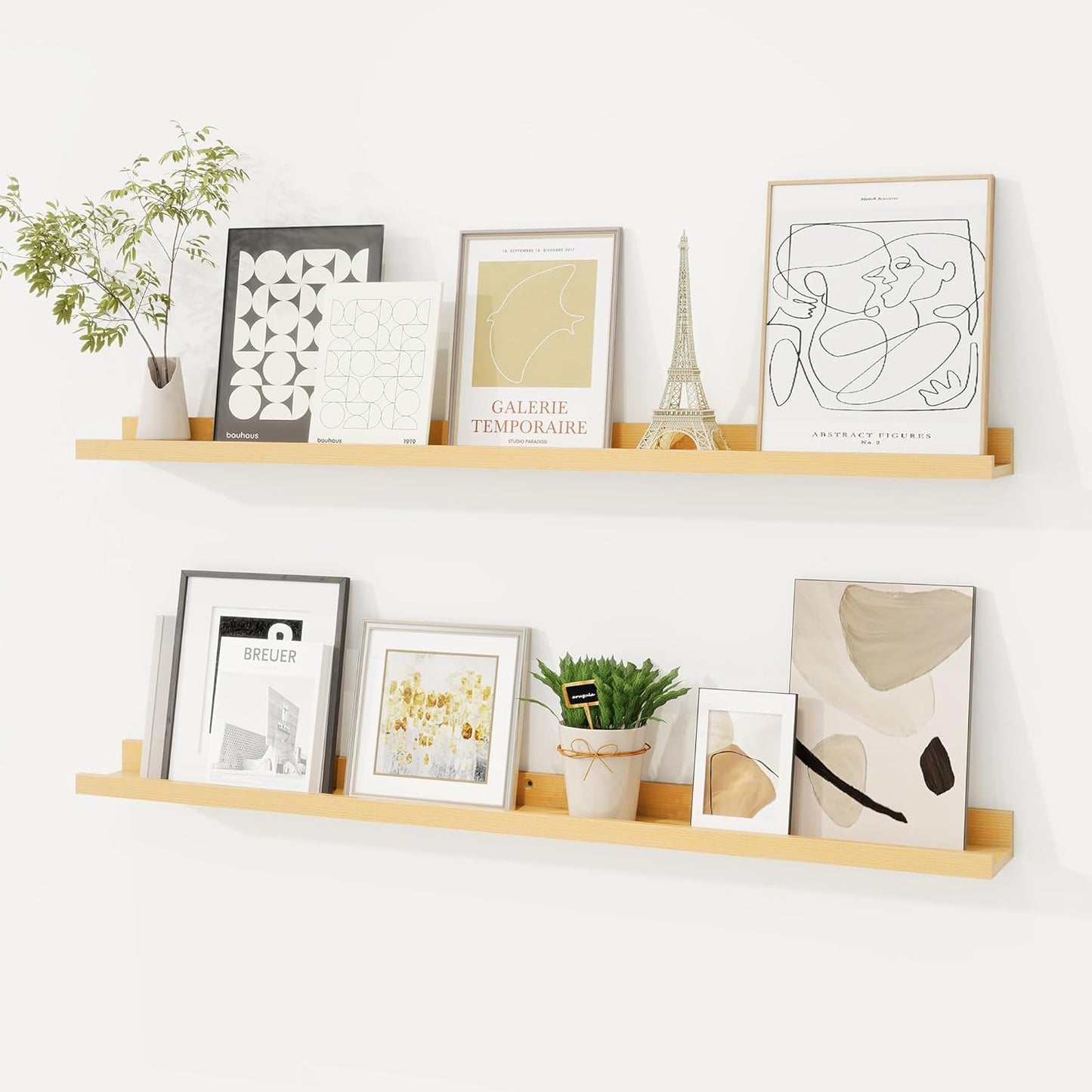 Shelfloft 3.5 Inch Deep Picture Ledge Shelf Solid Wood Wall Shelves