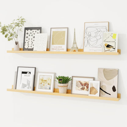 Shelfloft 3.5 Inch Deep Picture Ledge Shelf Solid Wood Wall Shelves