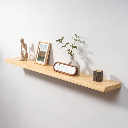 ShelfLoft 7.8 Inch Deep USA-Sourced Ash Wood Wall Shelf Live Edge Floating Shelves