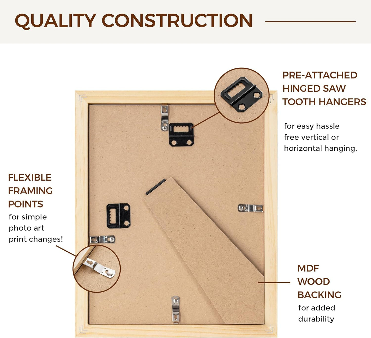 ShelfLoft Nature Solid Wood Photo Frames with Plexiglass