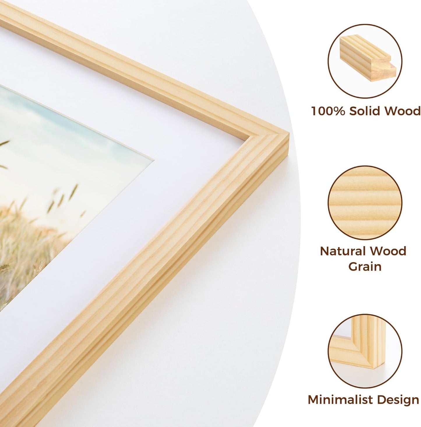 ShelfLoft Nature Solid Wood Photo Frames with Plexiglass