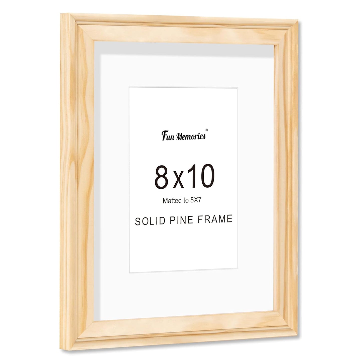 ShelfLoft Solid Pine Wood Picture Frame with Tempered Glass