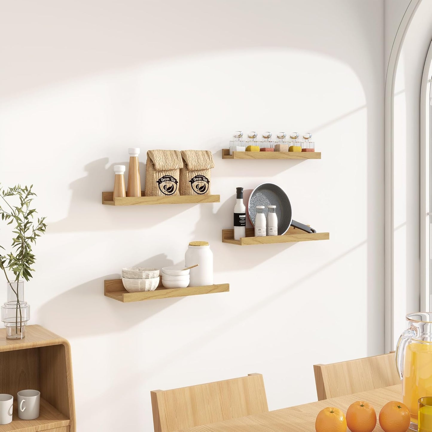 ShelfLoft 6.25 Inch Deep Picture Ledge Floating Shelves for Wall Storage,Set of 4