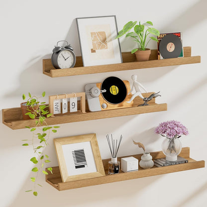 ShelfLoft 5.7 Inch Deep Picture Ledge Shelf Floating Shelves Set of 3