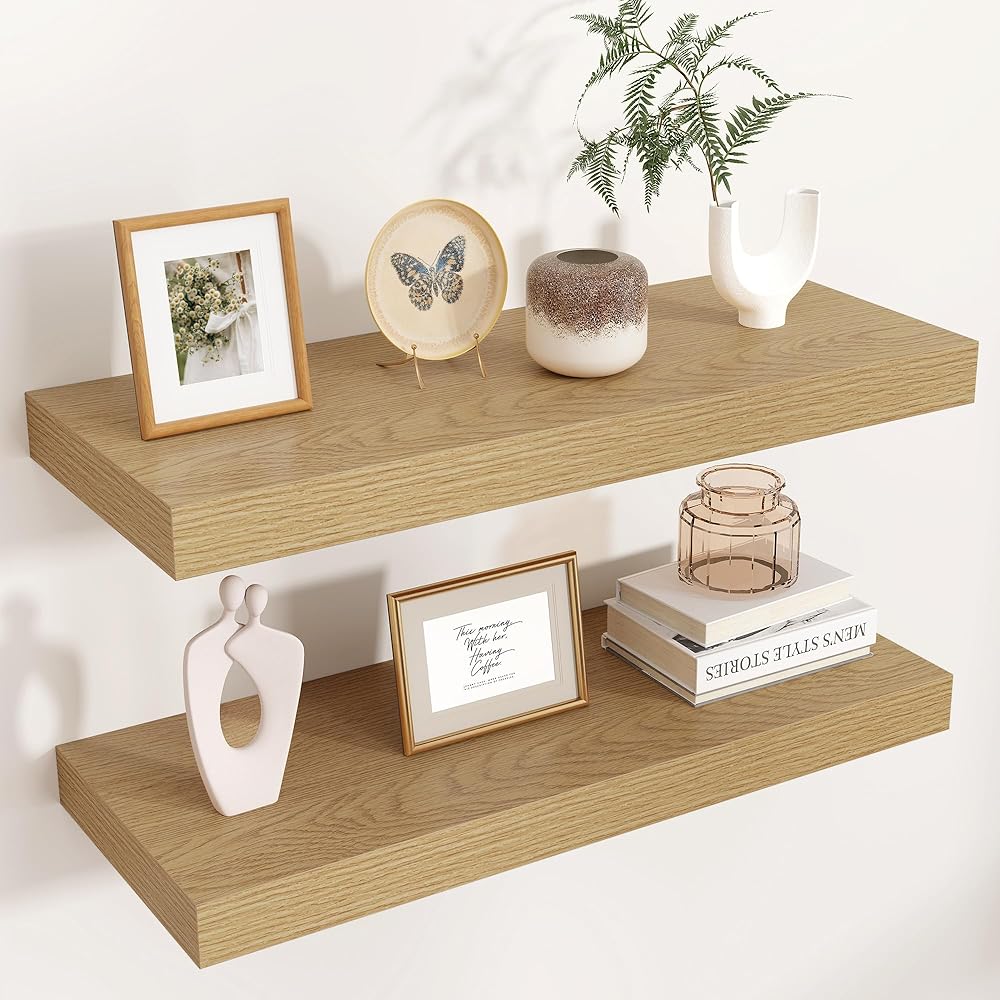 Shelfloft 9.3 Inch Deep Floating Shelves Large Wall Mounted Shelves with Invisible Brackets
