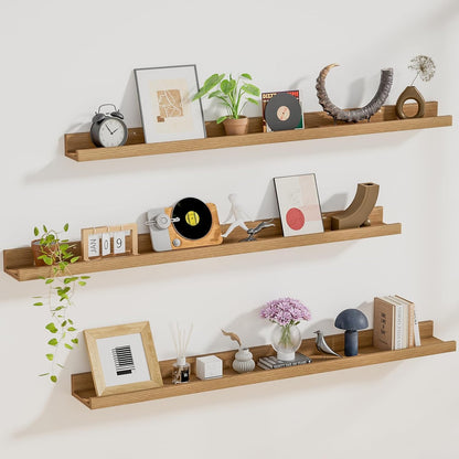 ShelfLoft 5.7 Inch Deep Picture Ledge Shelf Floating Shelves Set of 3