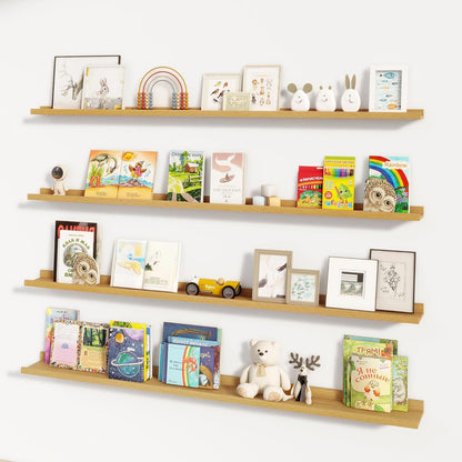 ShelfLoft 6.25 Inch Deep Picture Ledge Floating Shelves for Wall Storage,Set of 4