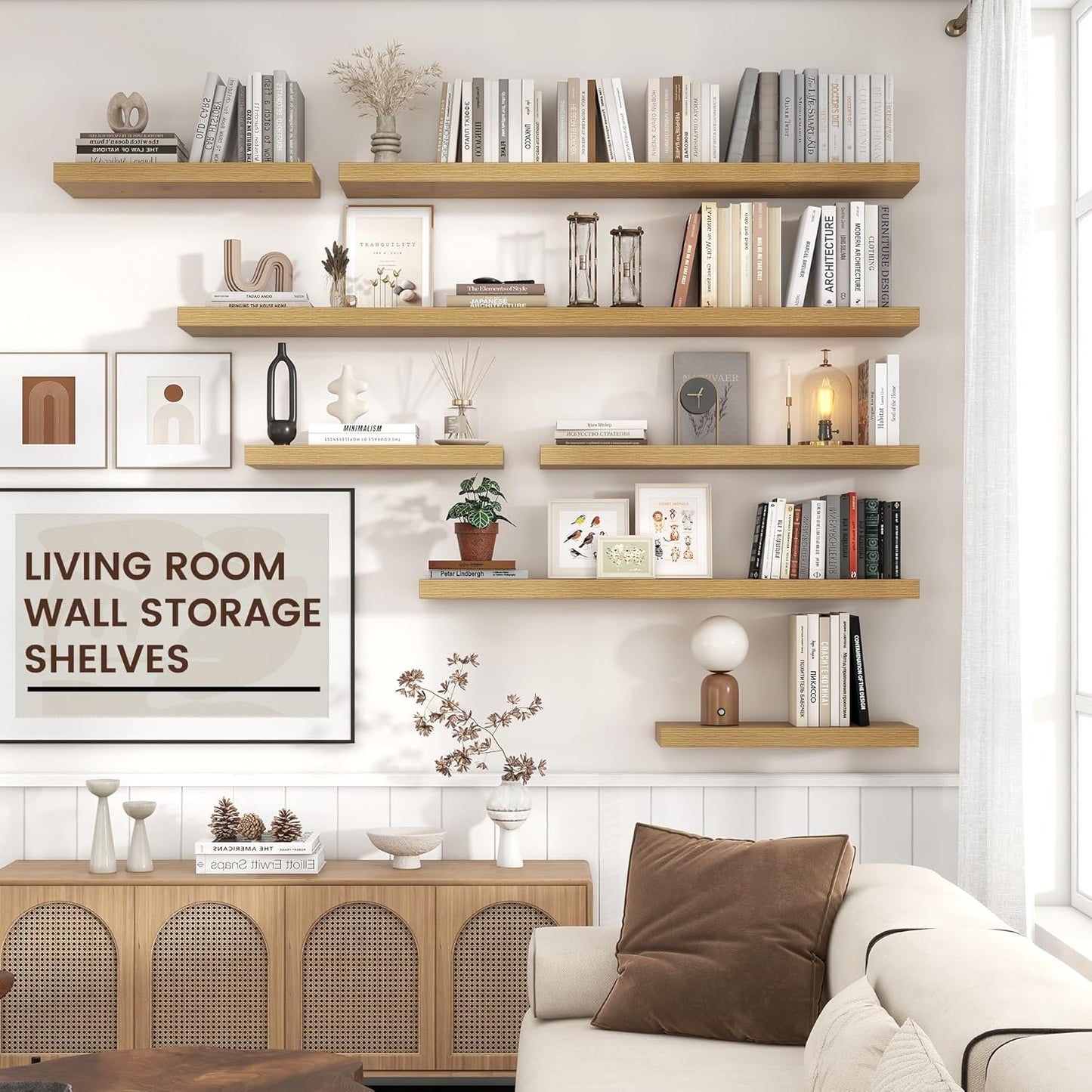 Shelfloft 9.3 Inch Deep Floating Shelves Large Wall Mounted Shelves with Invisible Brackets