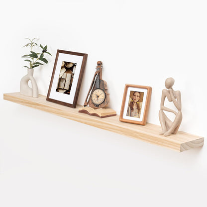 ShelfLoft 7 Inch Deep Pine Wood Floating Shelves,Set of 2