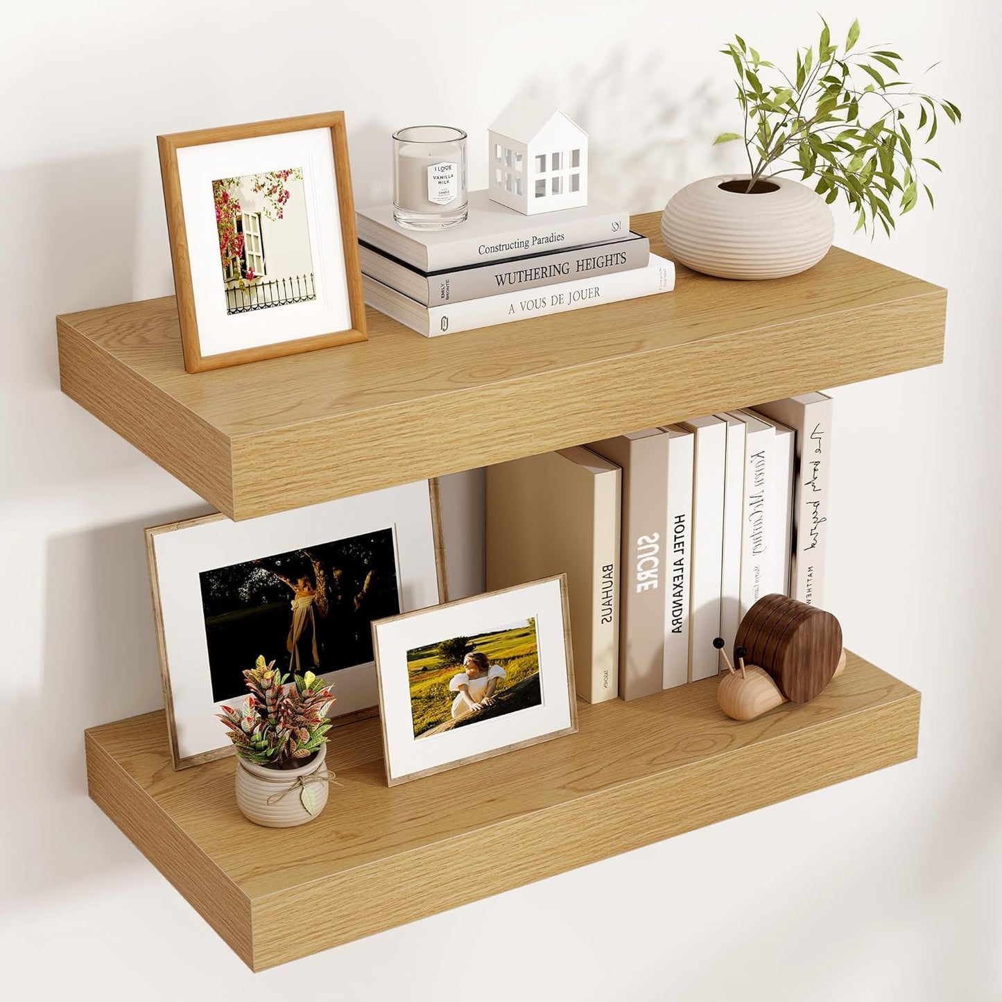 Shelfloft 12 Inch Deep Long Wood Floating Wall Shelves