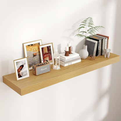 Shelfloft 12 Inch Deep Long Wood Floating Wall Shelves