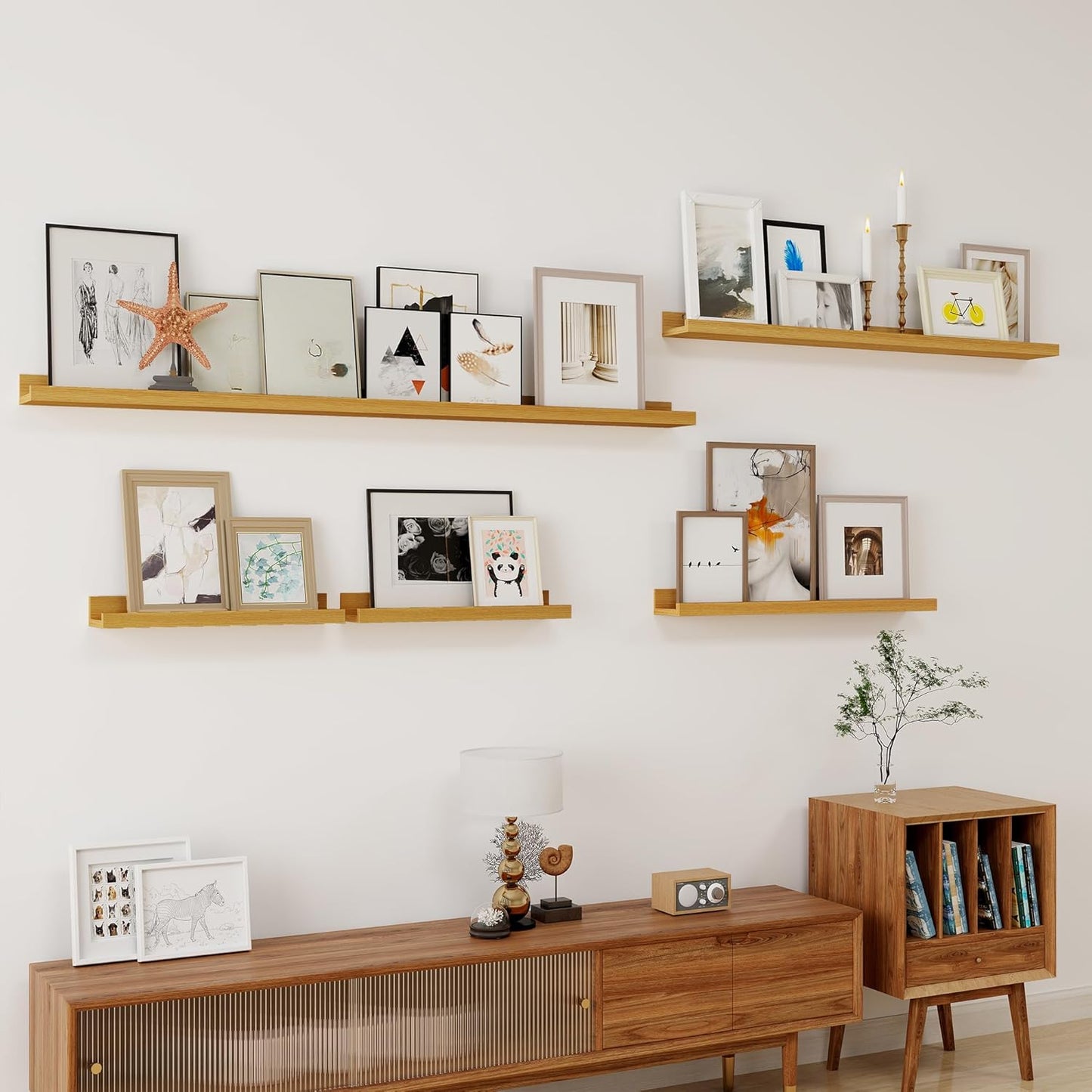 ShelfLoft 5.5 Inch Deep Picture Ledge Shelf Wall Display Floating Shelves with Lip