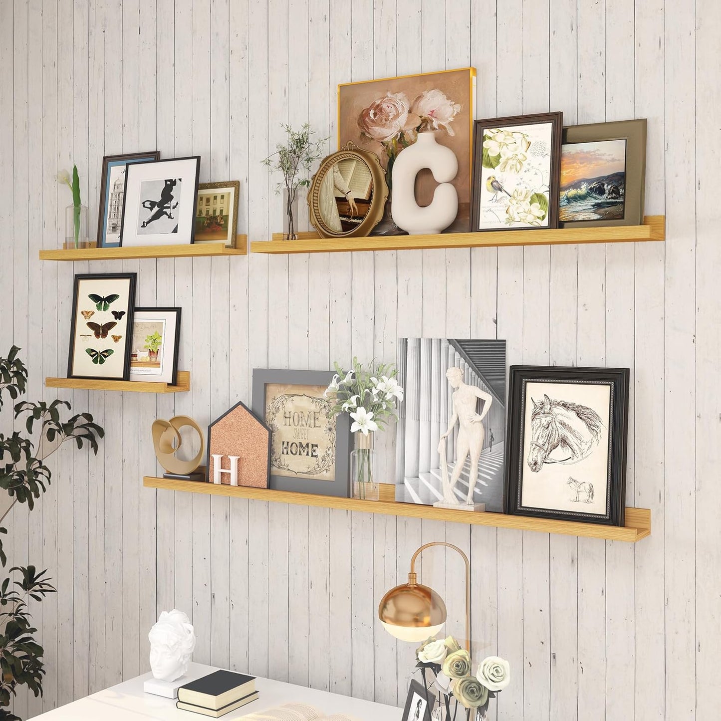 ShelfLoft 5.5 Inch Deep Picture Ledge Shelf Wall Display Floating Shelves with Lip