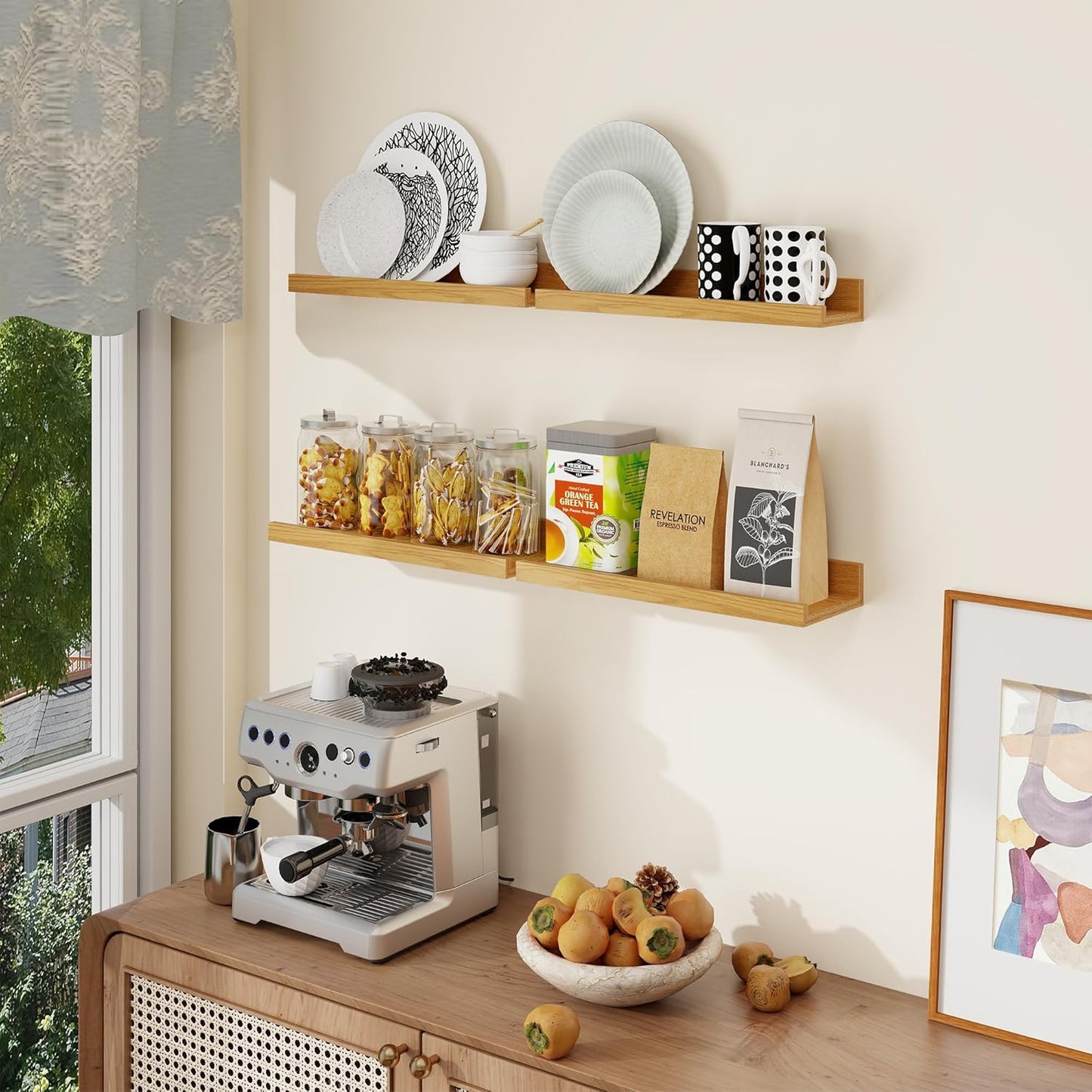 ShelfLoft 5.5 Inch Deep Picture Ledge Shelf Wall Display Floating Shelves with Lip