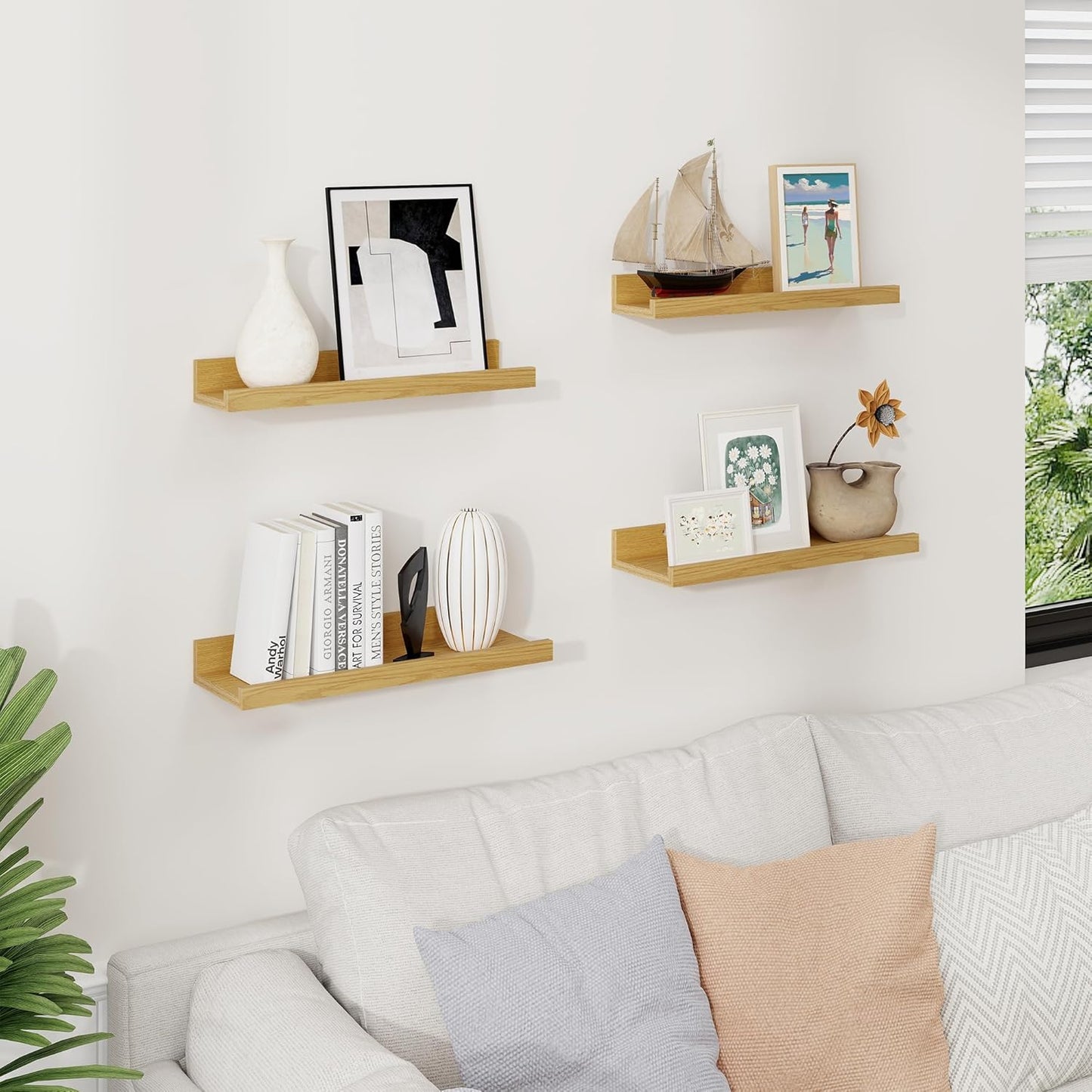 ShelfLoft 5.5 Inch Deep Picture Ledge Shelf Wall Display Floating Shelves with Lip