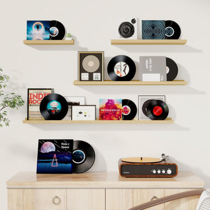 Shelfloft 5.5 Inch Deep Picture Ledge Shelf Floating Wall Display Shelves,Set of 6