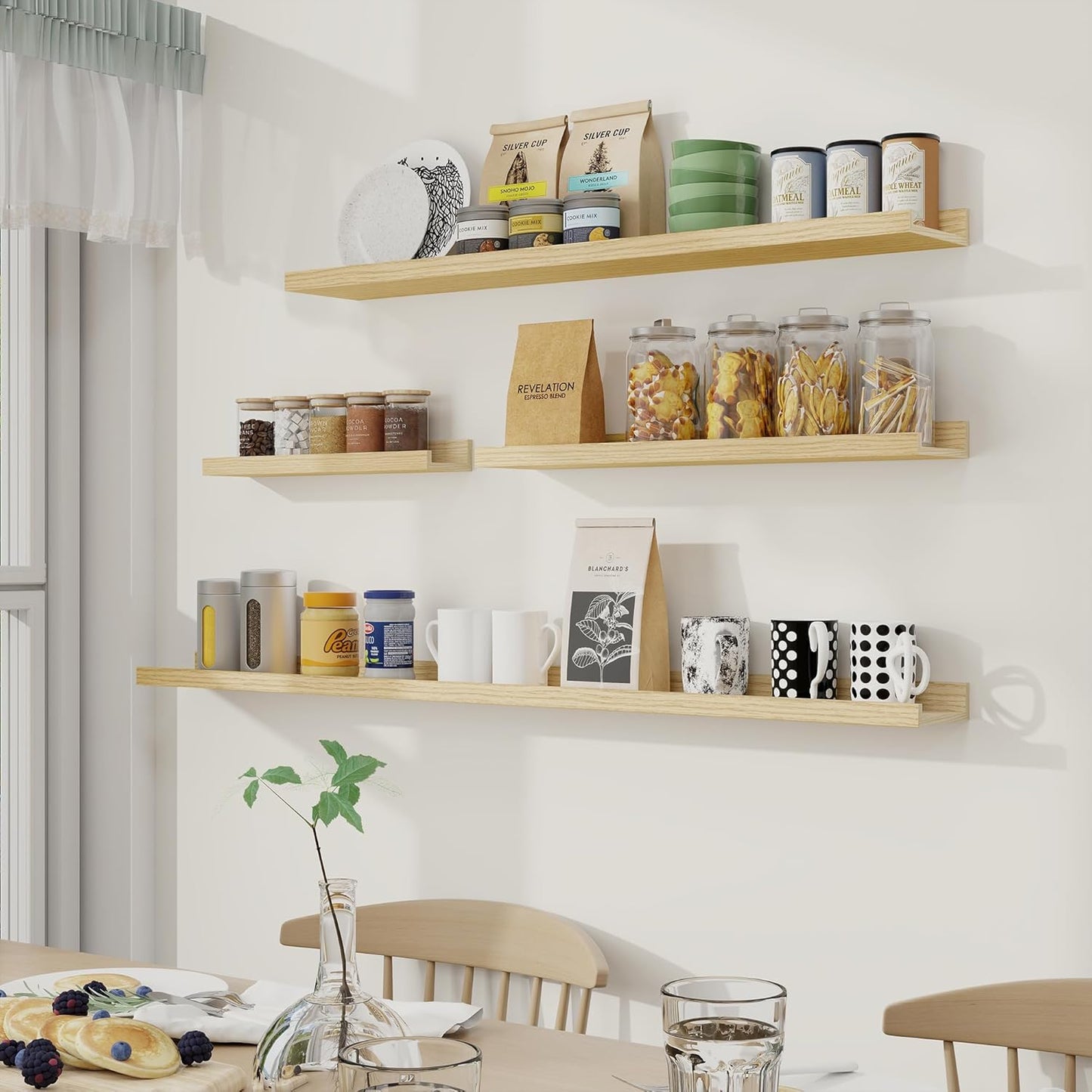 Shelfloft 5.5 Inch Deep Picture Ledge Shelf Floating Wall Display Shelves,Set of 6