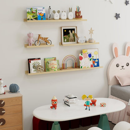 Shelfloft 5.5 Inch Deep Picture Ledge Shelf Floating Wall Display Shelves,Set of 6