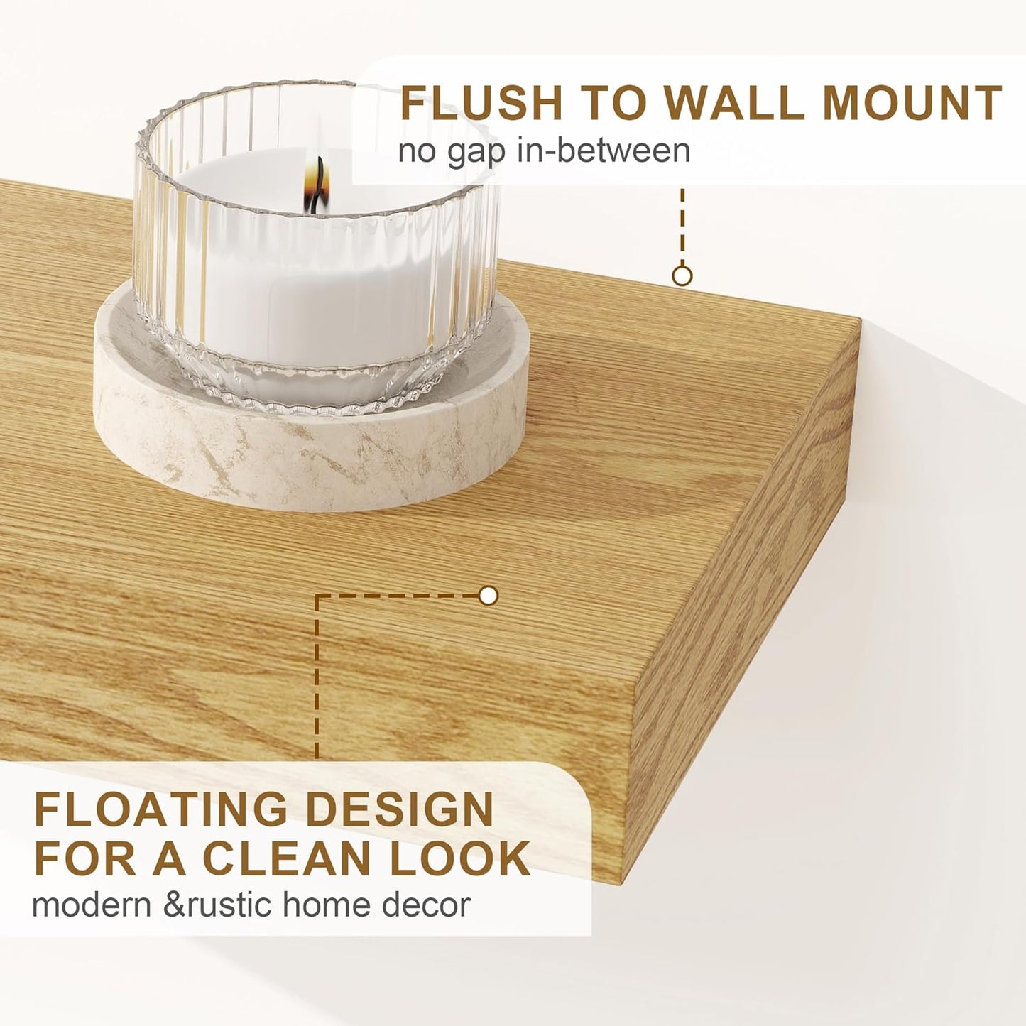 ShelfLoft 7 Inch Deep Fireplace Mantel Wall Mounted Farmhouse Floating Display Shelf