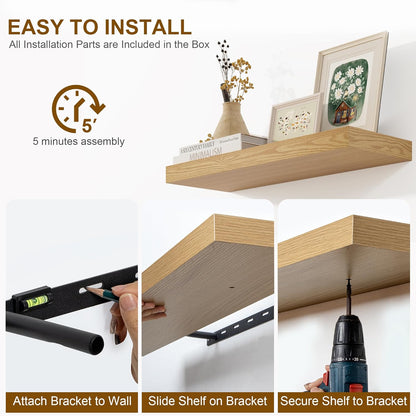 ShelfLoft 7 Inch Deep Fireplace Mantel Wall Mounted Farmhouse Floating Display Shelf