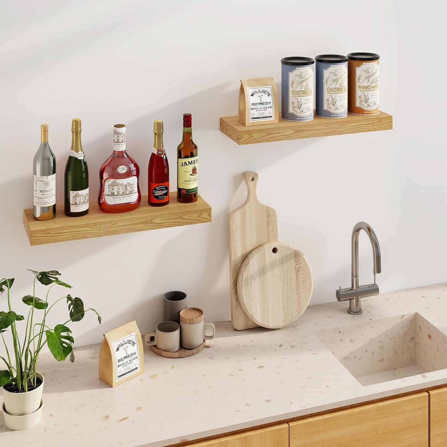 ShelfLoft 7 Inch Deep Fireplace Mantel Wall Mounted Farmhouse Floating Display Shelf