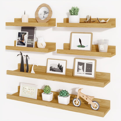 ShelfLoft 5.4 Inch Deep Picture Ledge Shelf Floating Wall Storage Shelves, Set of 6
