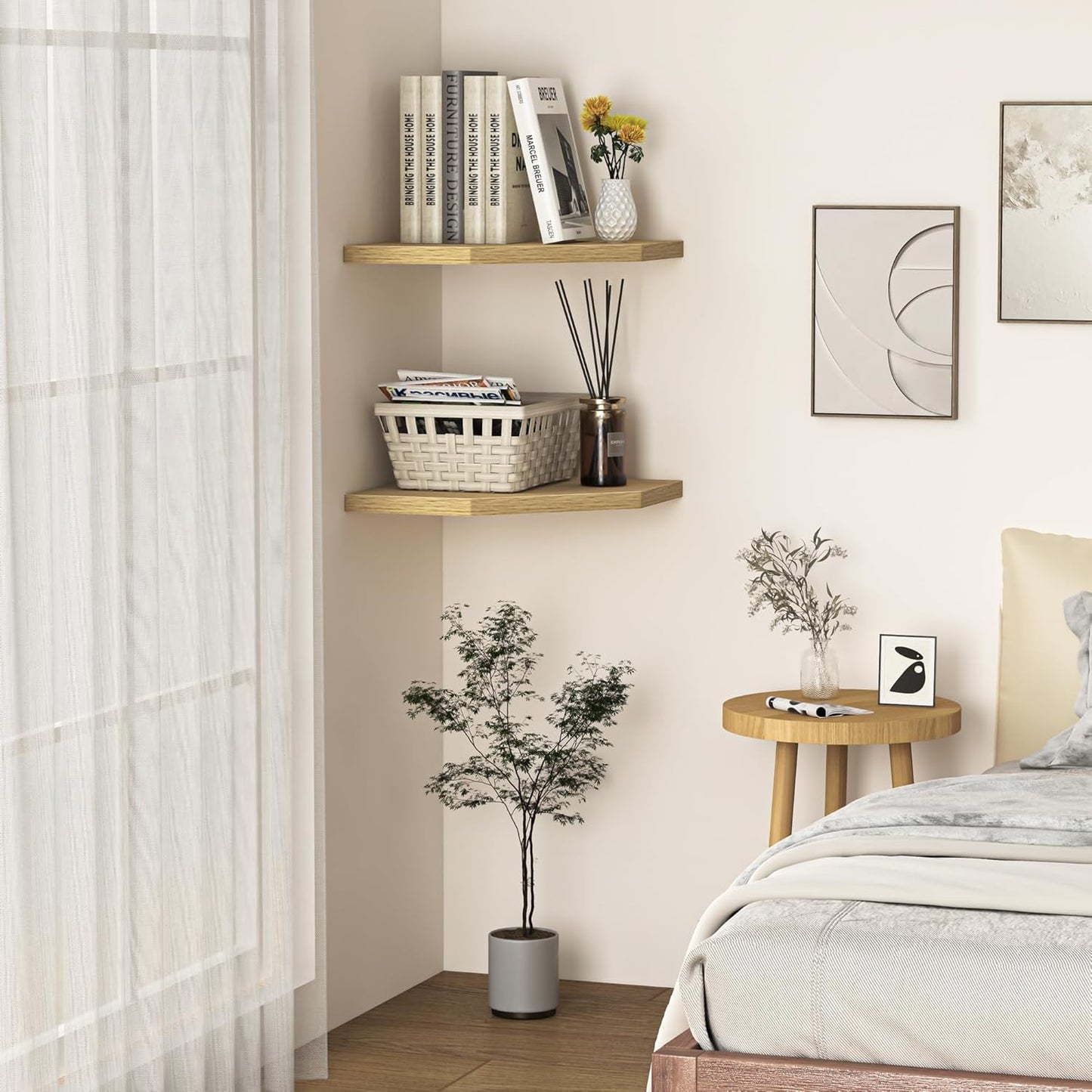 ShelfLoft Wall Mount Floating Corner Shelves