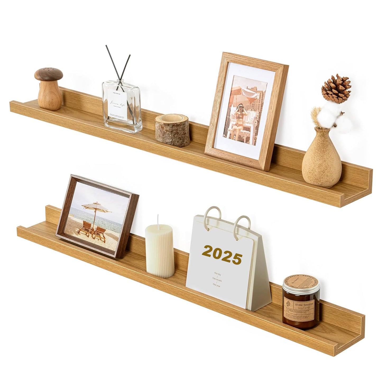 ShelfLoft 5.5 Inch Deep Picture Ledge Shelf Wall Display Floating Shelves with Lip