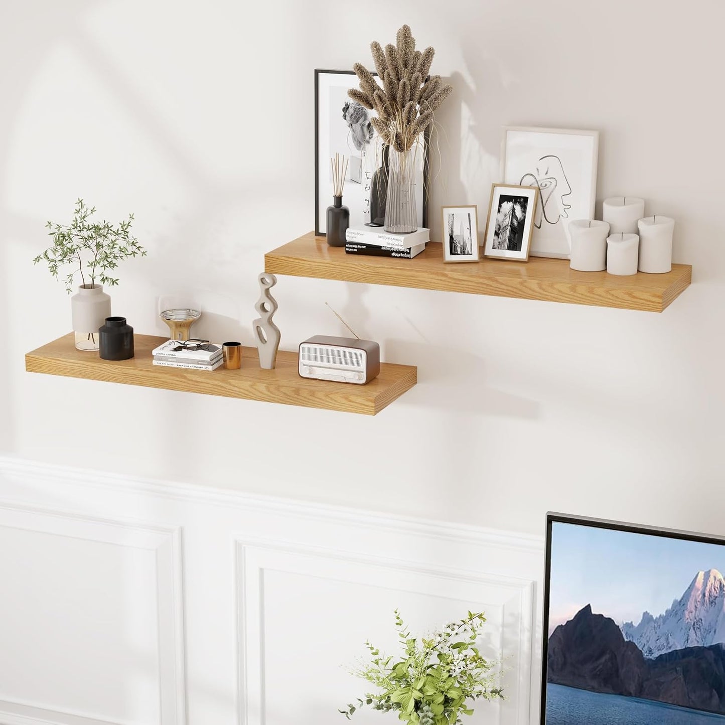 ShelfLoft 9.3 Inch Deep Floating Wall Shelves