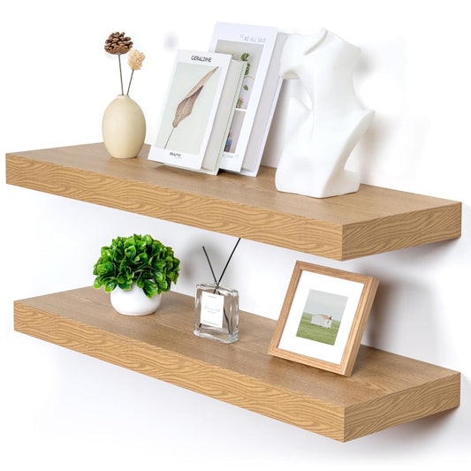 ShelfLoft 36"W x 11.6"D Oak Floating Shelves for Wall Storage,2 Pack