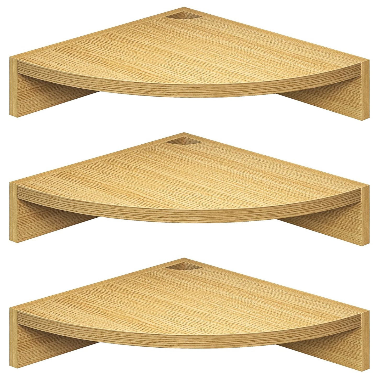 ShelfLoft 11.5 Inch Wide Wood Floating Corner Shelves,Set of 3